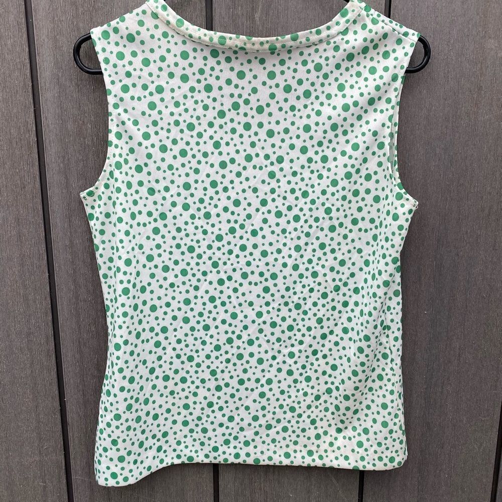 Vintage Sleeveless Polyester Polka Dot Top - Picture 4 of 6